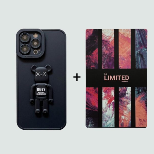3D Phone Case | Black Bearbrick Push-up