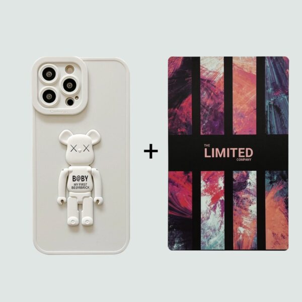 3D Phone Case | White Bearbrick Push-up